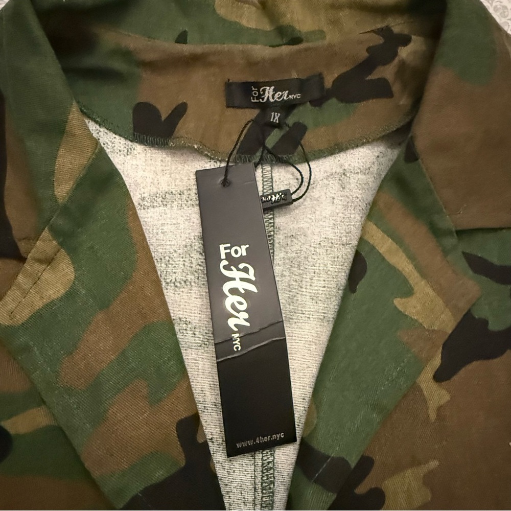 For Her Women Jacket Green Camouflage Size 1X - Picture 11 of 16